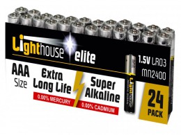 Lighthouse AAA LR03 Alkaline Batteries 1120 mAh (Pack 24) £7.99